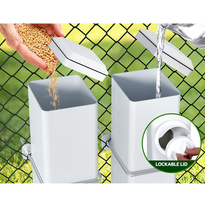 Giantz Chicken Feeder Water Dispenser Automatic Waterer Poultry Food Drinker 4L