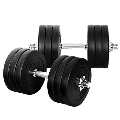 Everfit 35kg Dumbbell Set Weight Plates Dumbbells Lifting Bench