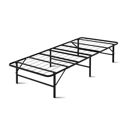 Artiss Folding Bed Frame Single Metal Bed Base Portable Black