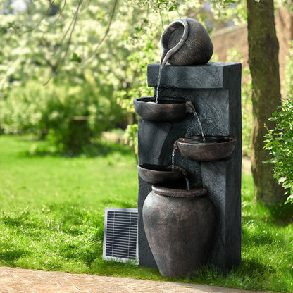 Gardeon Solar Water Fountain Features Outdoor 5 Tiered Cascading Bird Bath