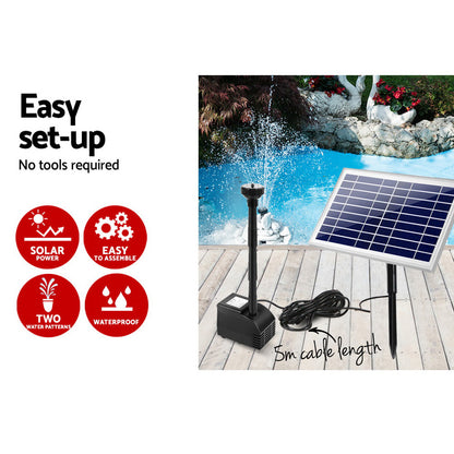 Gardeon Solar Pond Pump Powered Water Fountain Outdoor Submersible Filter 6.6FT