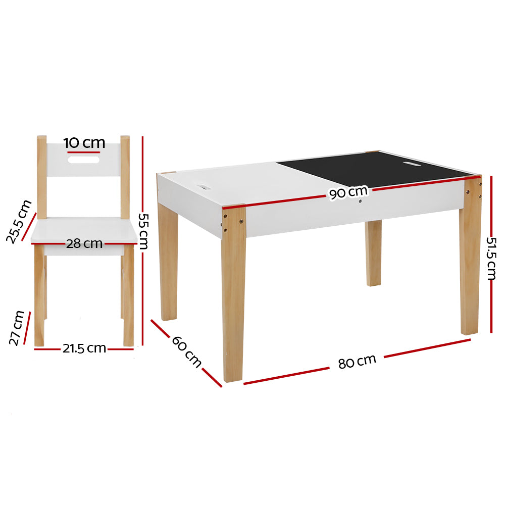 Keezi Kids Table and Chair Set Activity Chalkboard Toys Storage Desk Drawing