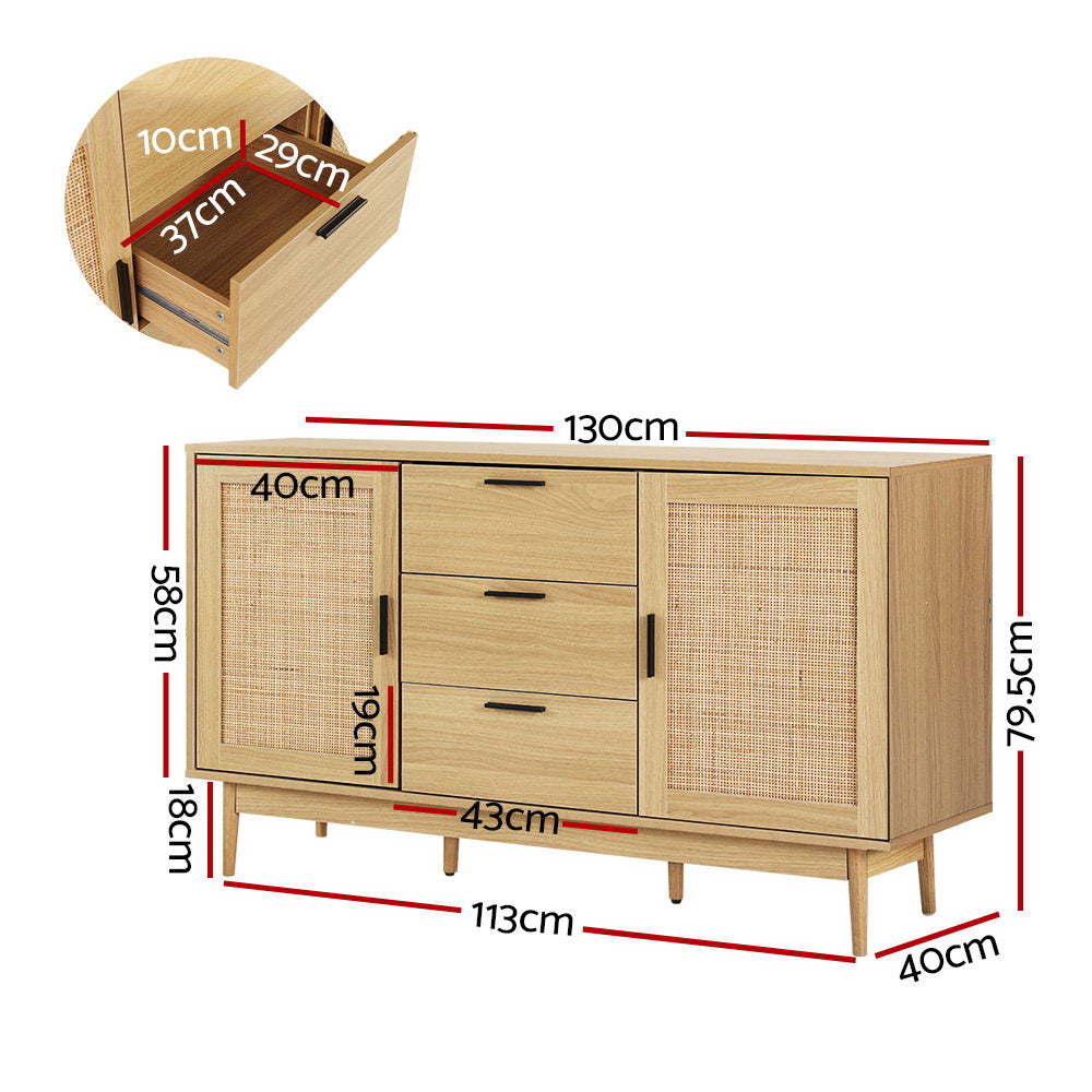 Artiss Buffet Sideboard Rattan Furniture Cabinet Storage Hallway Table Kitchen