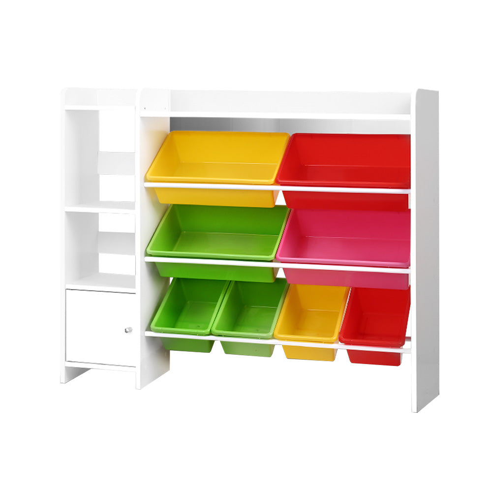 Keezi 8 Bins Kids Toy Box Storage Organiser Rack Bookshelf Drawer Cabinet