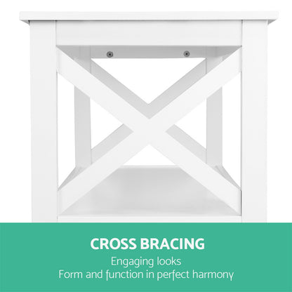 Artiss Wooden Storage Console Table - White