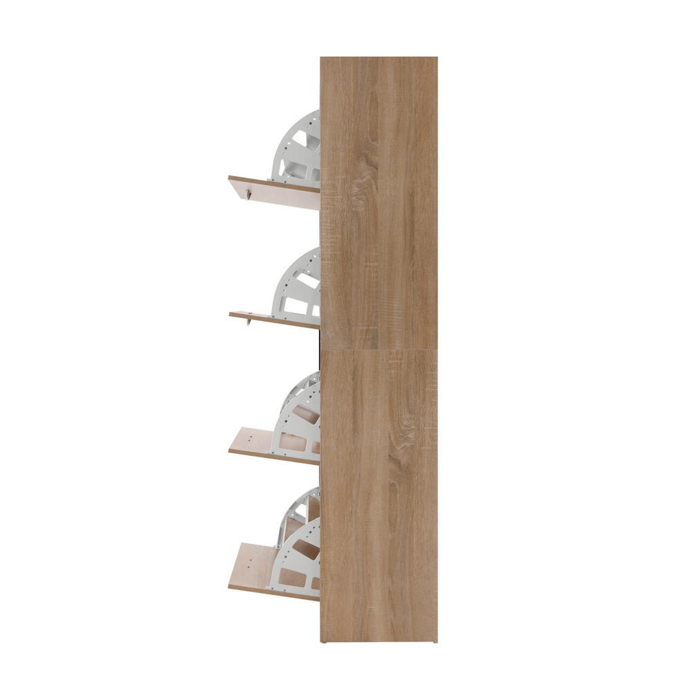 Artiss Shoe Rack Cabinet 60 Pairs 4 Doors - Wood