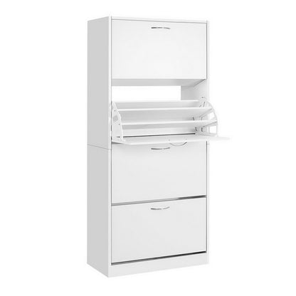 Artiss Shoe Rack Cabinet 60 Pairs 4 Doors - White