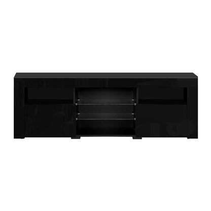 Artiss TV Cabinet Entertainment Unit Stand RGB LED Gloss Furniture 160cm Black