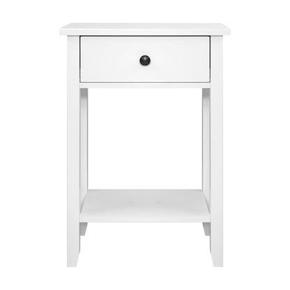 Bedside Tables Drawer Side Table Nightstand White Storage Cabinet White Shelf