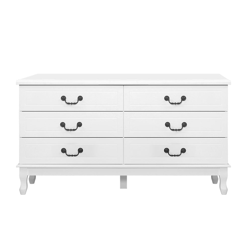 Artiss Chest of Drawers Dresser Table Lowboy Storage Cabinet White KUBI Bedroom