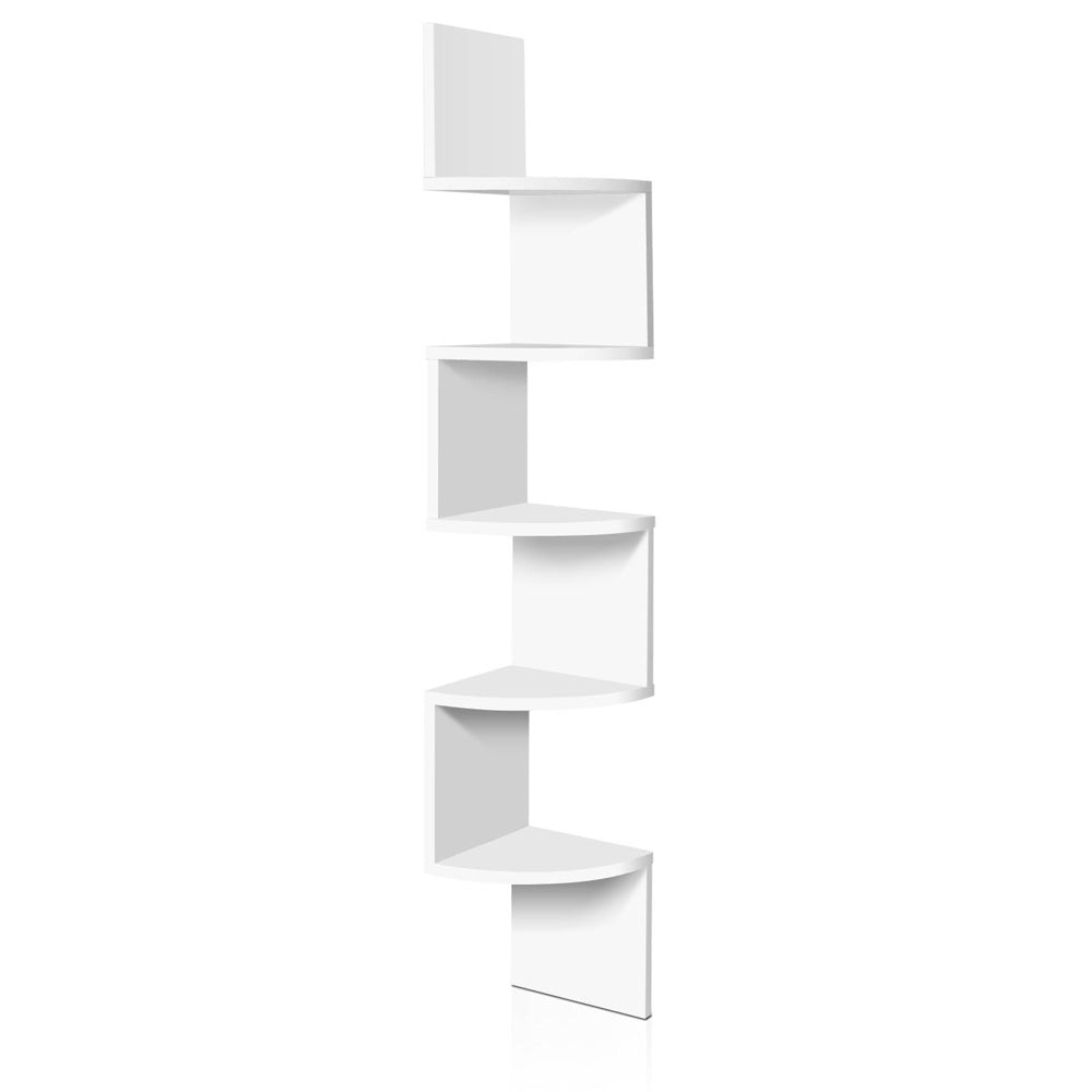 Artiss 5 Tier Corner Wall Shelf - White