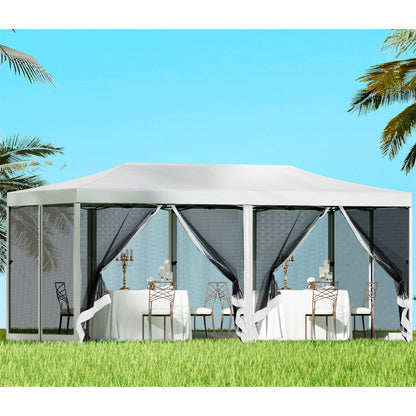 Instahut Gazebo Pop Up Marquee 3x6 Outdoor Wedding Mesh Side Wall Gazebos