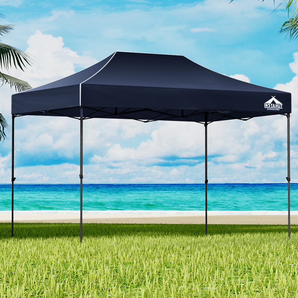 Instahut Gazebo Pop Up Marquee 3x4.5 Outdoor Wedding Gazebos Base Pod Kit Navy