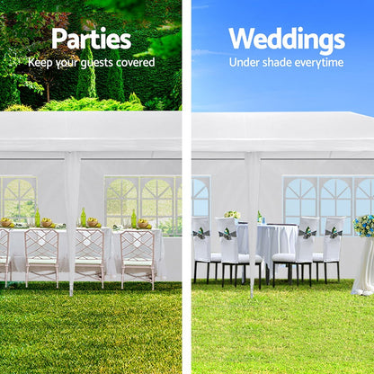 Instahut Gazebo 3x9 Outdoor Marquee Gazebos Wedding Party Camping Tent 8 Wall Panels