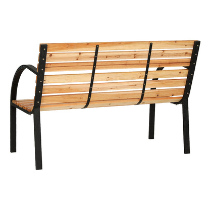 Gardeon Outdoor Wooden Garden Bench Steel 2 Seater Patio Furniture