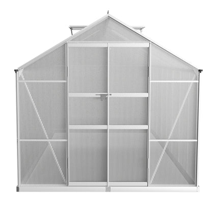 Greenfingers Greenhouse Aluminium Green House Garden Shed Polycarbonate 4.1x2.5M