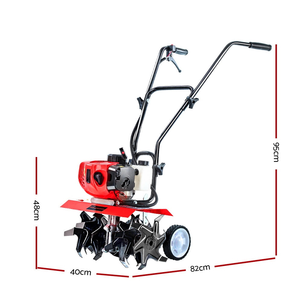 Giantz 88CC Garden Cultivator Tiller Petrol Rotary Hoe 36 Tines Rototiller