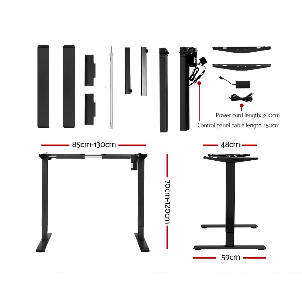 Artiss Standing Desk Sit Stand Motorised Height Adjustable Frame Only Black