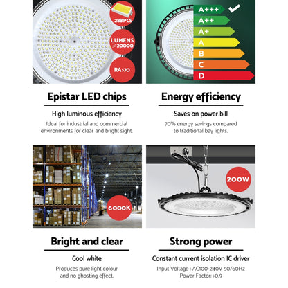 Leier High Bay Light LED 200W Industrial Lamp Workshop Warehouse Factory Lights