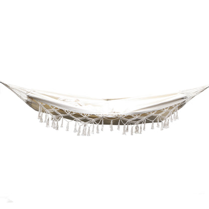 Gardeon Hanging Tassel Hammock Swing Bed Cream