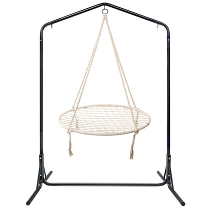 Gardeon Hammock Chair Kids Swing with Stand 100cm - Cream