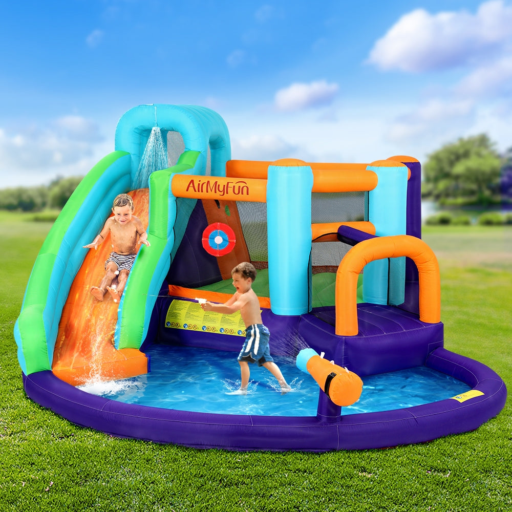 AirMyFun Inflatable Water Slide Kids Jumping Castle Splash Toy Outdoor Park