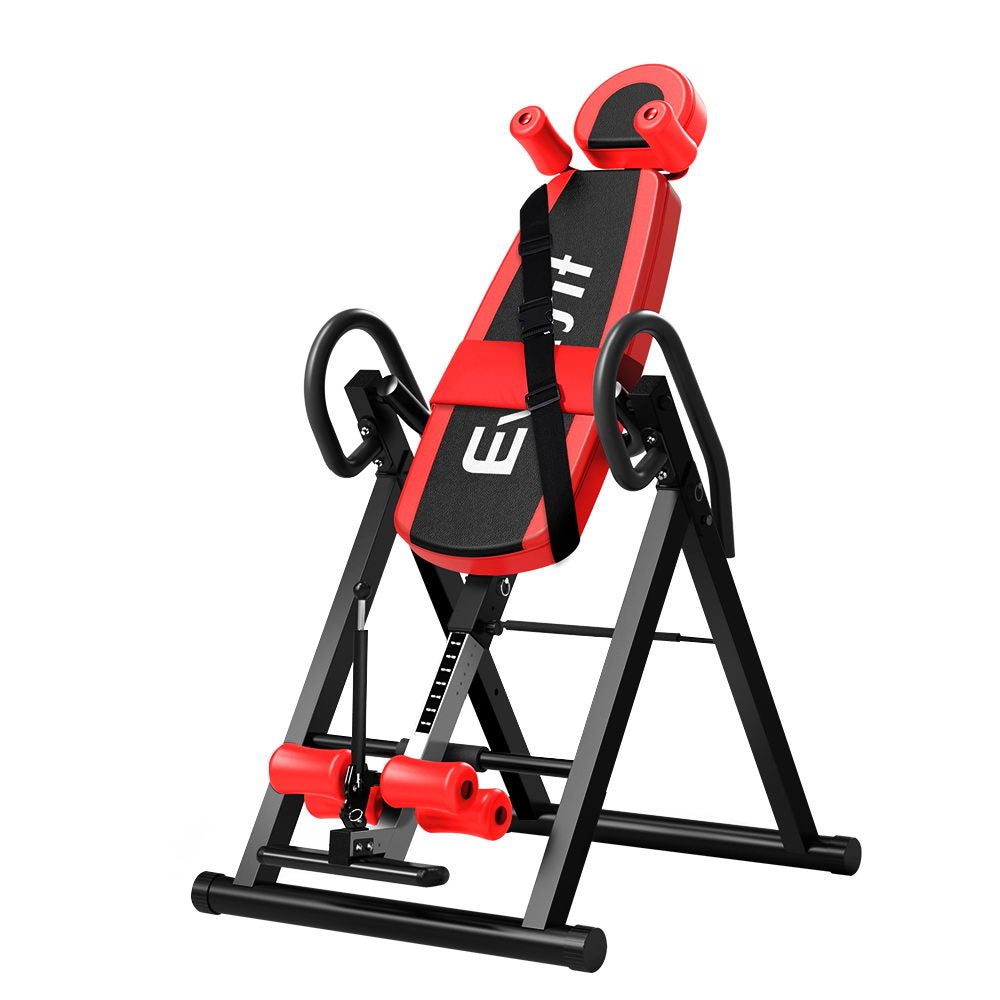 Everfit Inversion Table Gravity Exercise Inverter Back Stretcher Home Gym Red