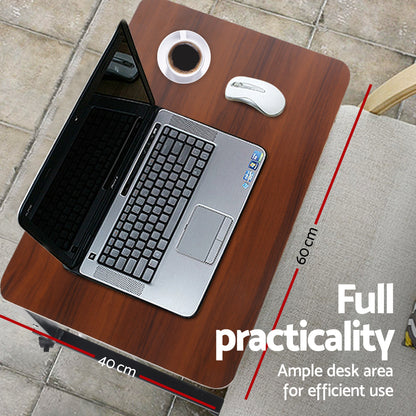 Artiss Laptop Table Desk Portable - Dark Wood