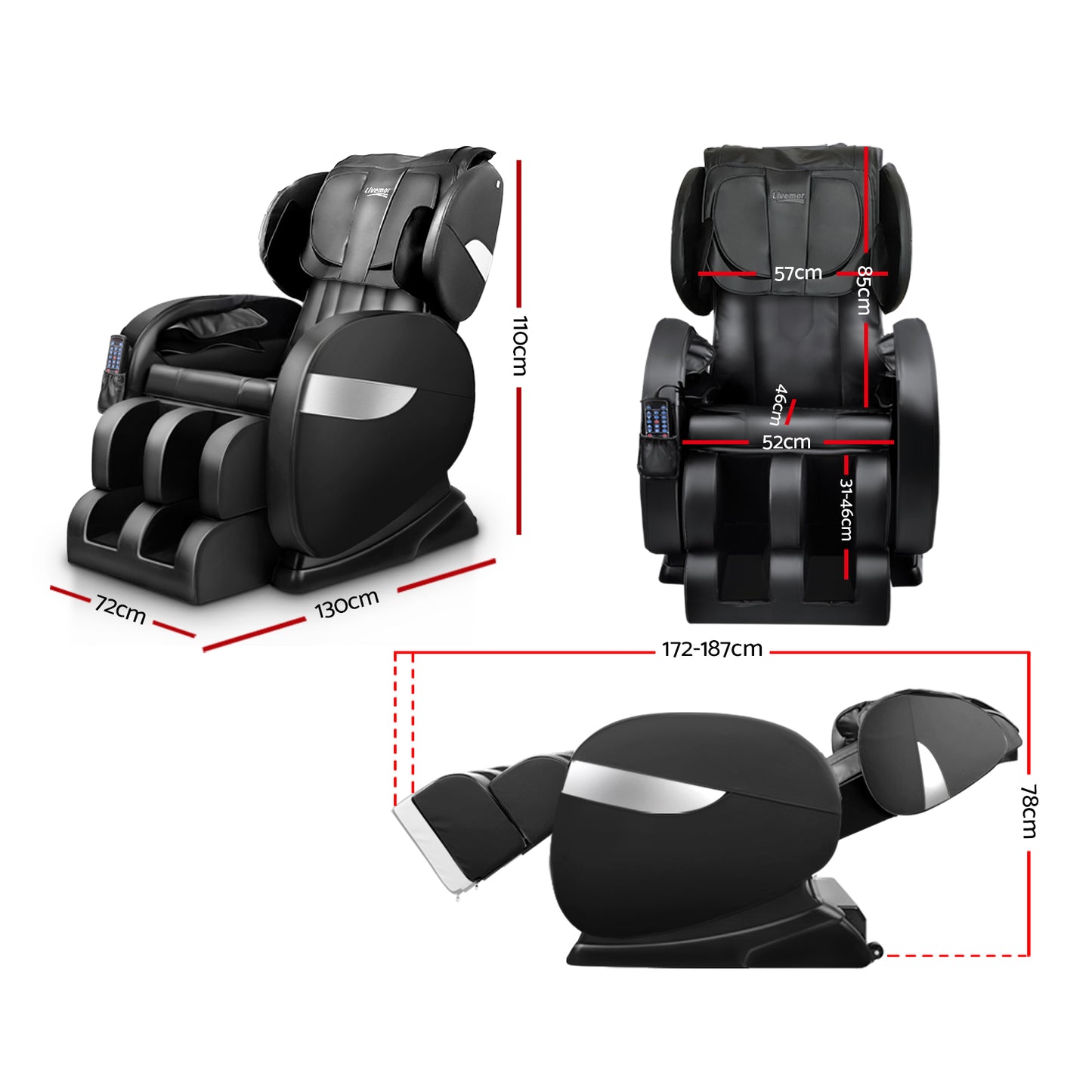 Livemor Massage Chair Electric Recliner Zero Gravity Massager