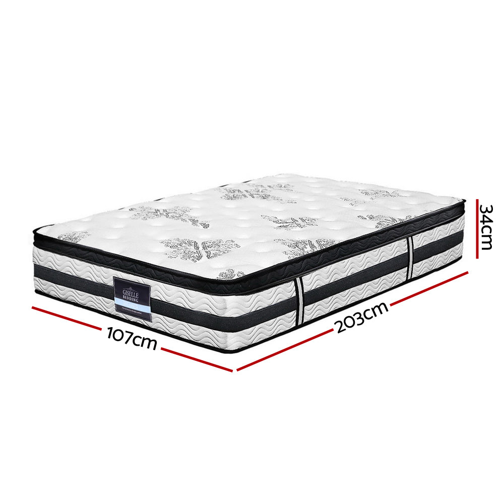 Giselle Bedding Algarve Euro Top Pocket Spring Mattress 34cm Thick King Single