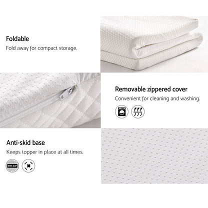 Giselle Bedding Memory Foam Mattress Topper w/Cover 8cm - King