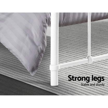 Artiss LEO Metal Bed Frame - Queen (White)