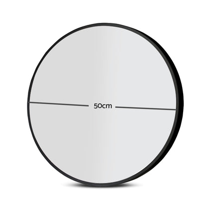 Embellir Round Wall Mirror 50cm Makeup Bathroom Mirror Frameless