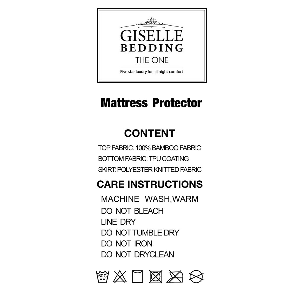 Giselle Bedding Queen Size Waterproof Bamboo Mattress Protector