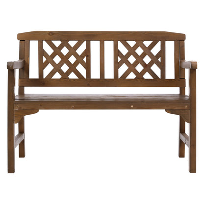 Gardeon Wooden Garden Bench 2 Seat Patio Furniture Timber Outdoor Lounge Chair Natural