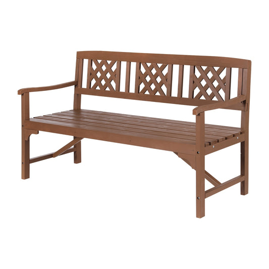 Gardeon Wooden Garden Bench 3 Seat Patio Furniture Timber Outdoor Lounge Chair Natural