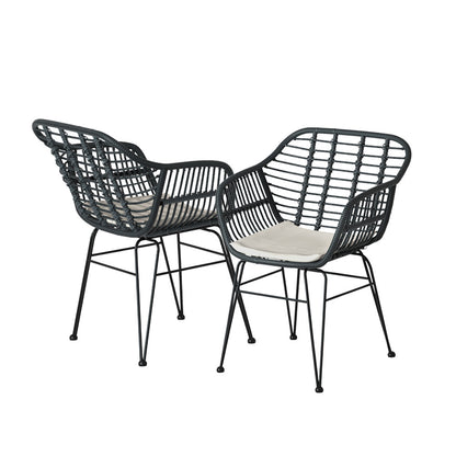 Gardeon Outdoor Furniture Lounge Setting 3-Piece Bistro Set Table Chairs Patio