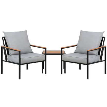 Gardeon Outdoor Furniture 3pcs Lounge Setting Bistro Set Chairs Table Patio