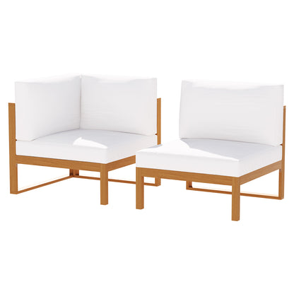 Gardeon 5 Pieces Outdoor Sofa Set 4-Seater Acacia Wood Corner Lounge Setting