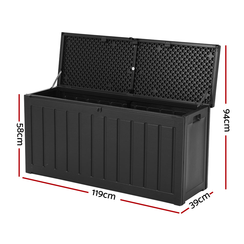 Gardeon 240L Outdoor Storage Box Lockable Bench Seat Garden Deck Toy Tool Sheds