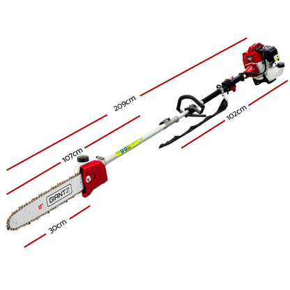 Giantz 62CC Pole Chainsaw 12in Chain Saw Petrol 4.3m Long Reach Red