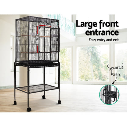 i.Pet Bird Cage Pet Cages Aviary 144CM Large Travel Stand Budgie Parrot Toys