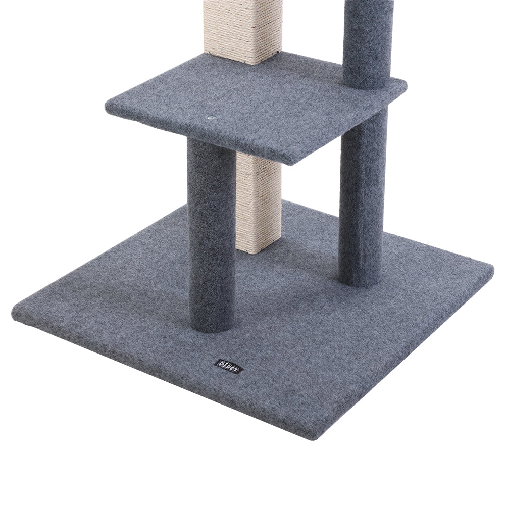 i.Pet Cat Tree 124cm Trees Scratching Post Scratcher Tower Condo House Furniture Wood Steps