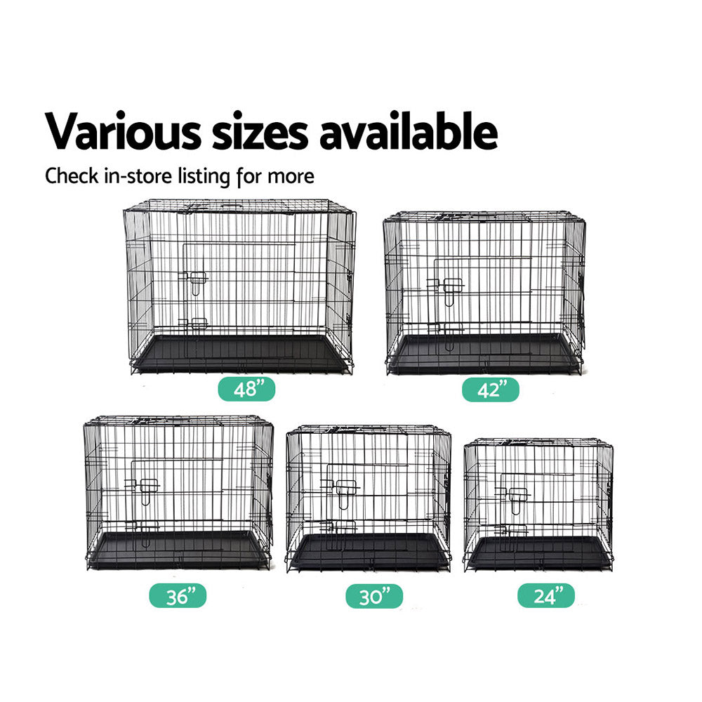 i.Pet Dog Cage 24inch Pet Cage - Black