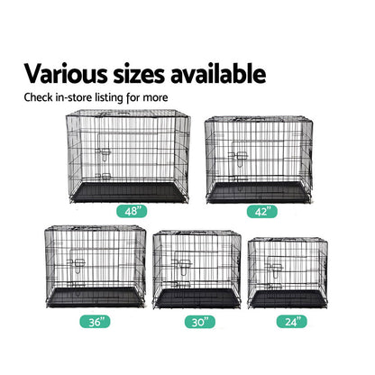 i.Pet Dog Cage 36inch Pet Cage - Black