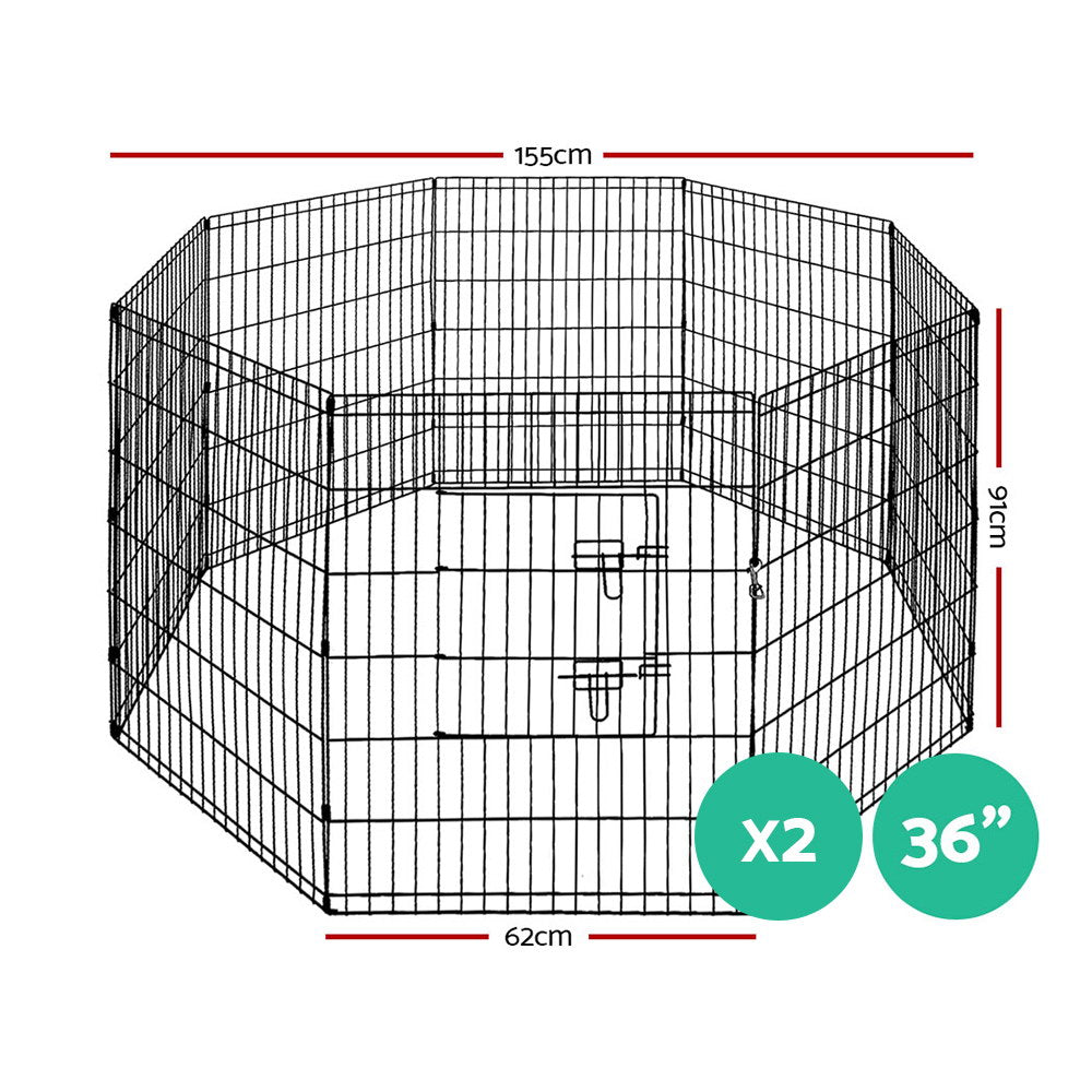 i.Pet Pet Playpen Dog Playpen 2X36" 8 Panel Exercise Cage Enclosure Fence