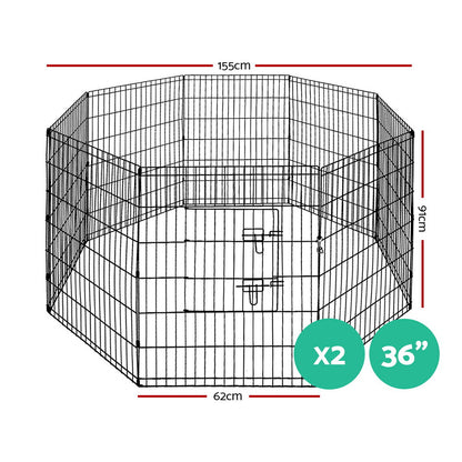 i.Pet Pet Playpen Dog Playpen 2X36" 8 Panel Exercise Cage Enclosure Fence