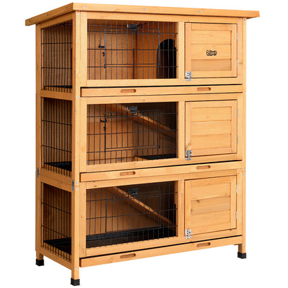 i.Pet Rabbit Hutch Wooden Cage Pet hutch Chicken Coop 91.5cm x 46cm x 116.5cm