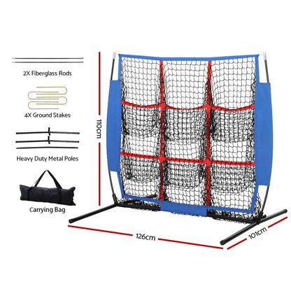 Everfit Baseball Net Rebound Pitching Kit Target Hitter 2 in 1 Training Aid