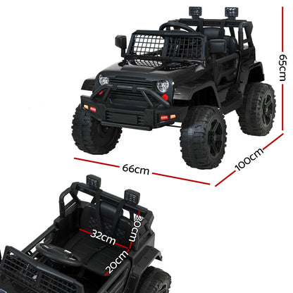 Rigo Kids Ride On Car Electric 12V Car Toys Jeep Battery Remote Control Black